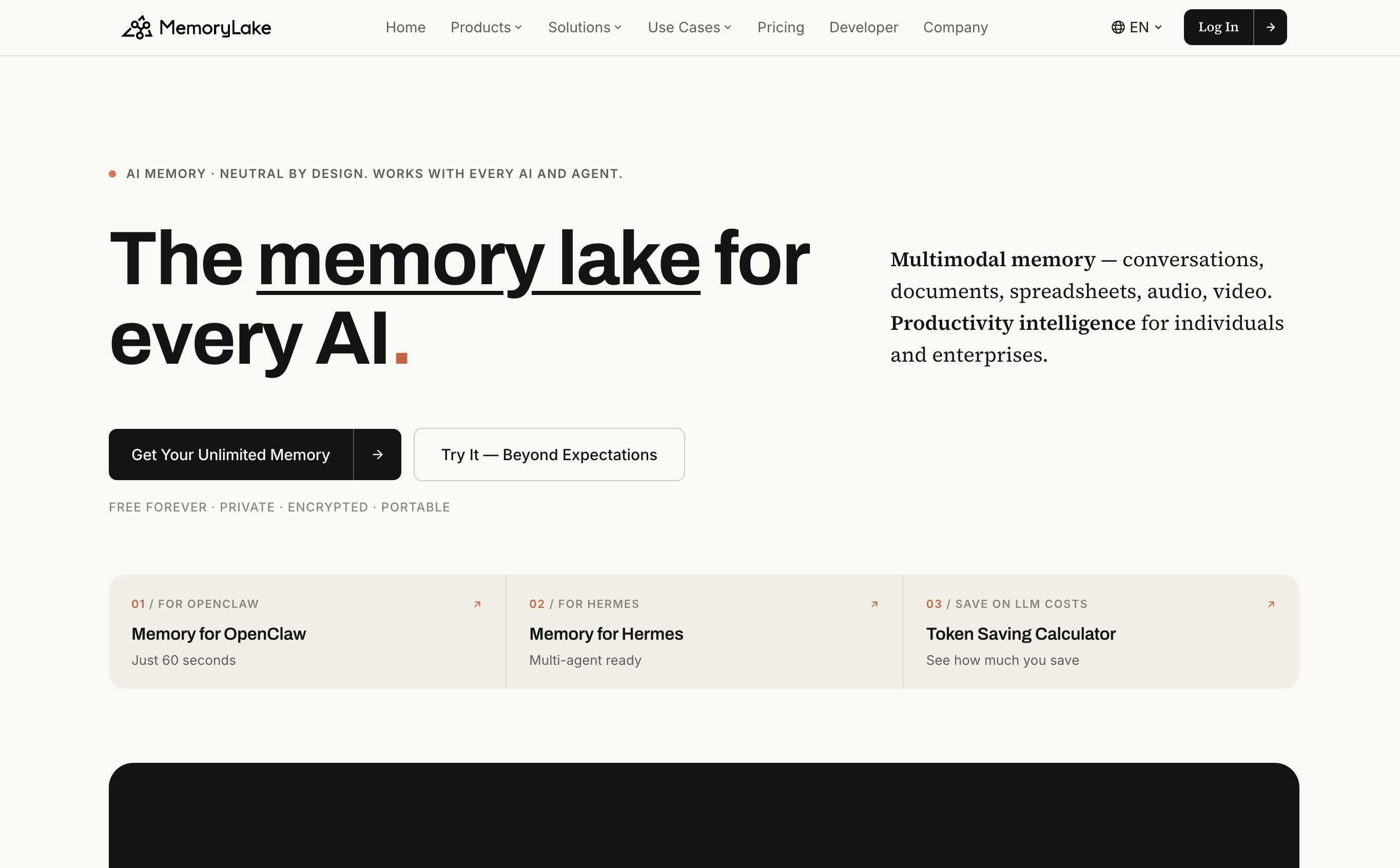 MemoryLake 记忆工具界面