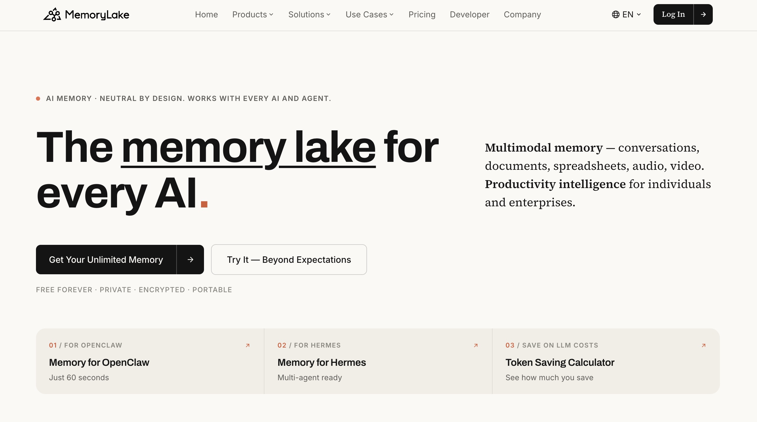 MemoryLake 适用于所有 AI 的用户拥有、端到端加密的记忆 API